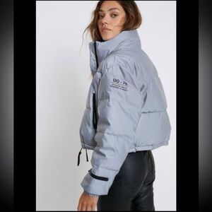 Urban Outfitters Light Gray Puffer Jacket